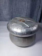 Vintage Bombay Metal Wood Covered Bowl Dish Rustic Handmade