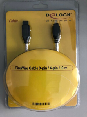 FireWire Cable 9-pin / 4-pin Neuware 1m Delock (82588) 