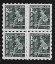 MNH Stamp Block B26  Adolf Hitler Birthday 1944 / WWII Occupation Third Reich