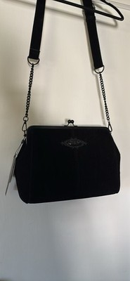 Killstar Black Shoulder Bag w/ Detachable Strap, Zip/Clasp, Lined Pockets
