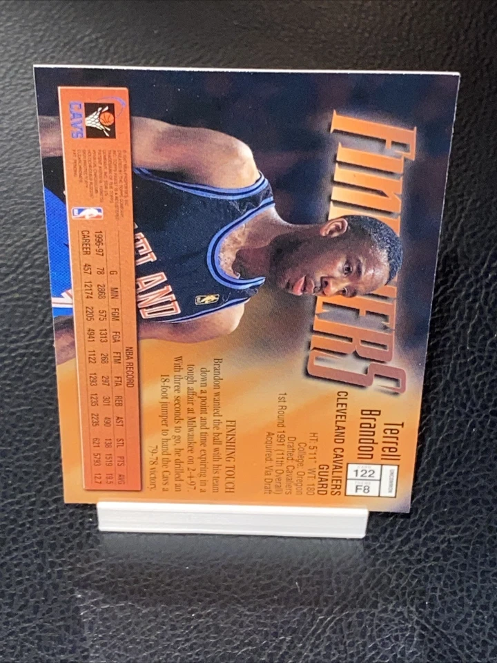 TERRELL BRANDON 1997-98 Topps Finest Finishers #122 Uncommon SILVER W/Coating - Image 2 of 2