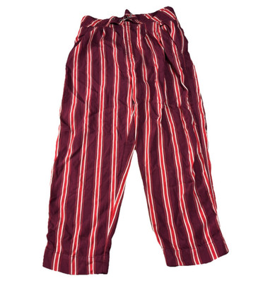 Free People Pants Seemed Like Stripe Casual Boho Red Cropped Trouser Size 4