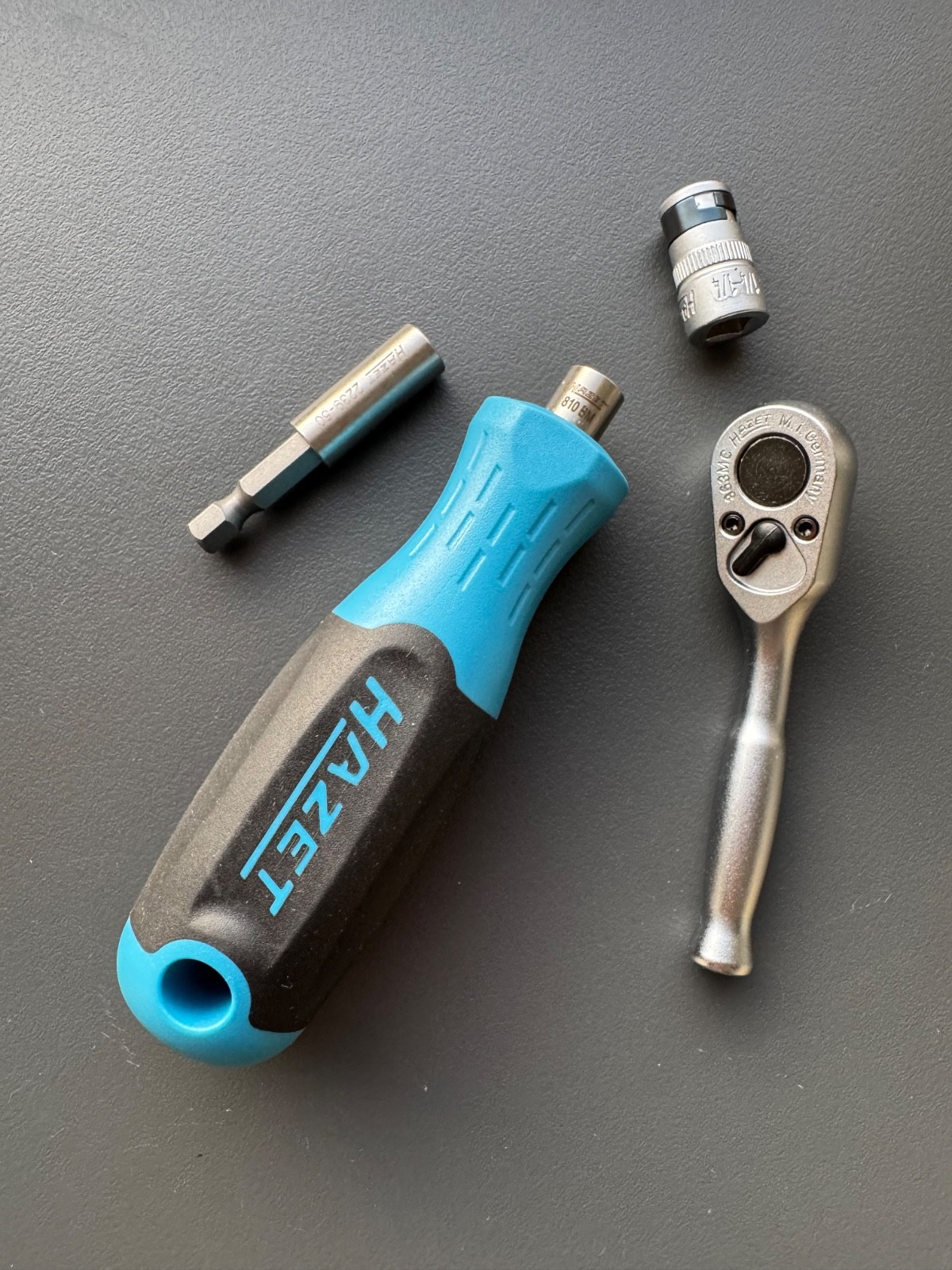 Hazet 863MC Vollstahl Umschaltknarre 1/4" (6.3 mm) Handgriff 810BM 2250-1 Adapte