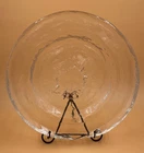 BLENKO Clear Thick Glass Free Form Circular Shape Bowl Dish Heavy Ice Textured