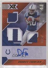 2018 Panini XR Rookie Triple Swatch Orange 3/25 Daurice Fountain #197 Auto 3z8
