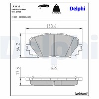 Bremsbelagsatz Scheibenbremse Delphi LP2123 FüR Yaris Toyota Vios Ractis GPL VVT