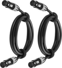 XLR Female To Female Cables 25 FT 2 Pack Balanced 3-Pin 22 AWG OFC