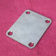 Aged Chrome L Serial Number Stamped Neck Plate For Strat Tele 1963 - L13XXX