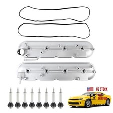 Engine Valve Cover Set with Gaskets Bolts Compatible with Chevy Silverado