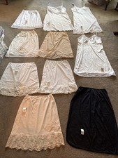 Vintage Full Slip Half Slips Size M, Size L, Size XL White, Cream, Black, Beige
