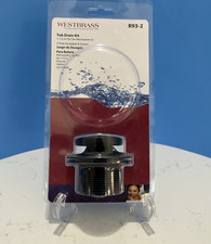 Westbrass R93-2-62 Tub Drain Body Kit, 1-1/2  Tip-Toe Mechanism, Matte Black