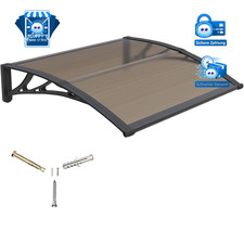 Vordach 120x100cm Polycarbonat Pultvordach UV-Regen-Schneeschutz f&uuml;r Haust&uuml;r