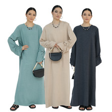 Muslim Women Long Dress Maxi Robe Abaya Dubai Kaftan Ramadan Islamic Formal Gown
