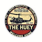 Vintage Style Round Huey Helicopter Tin Metal Signs Home Décor 8x8