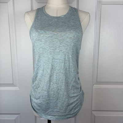 Lululemon Heathered Tonic Ripple Effect Ruched Blue Tank Top