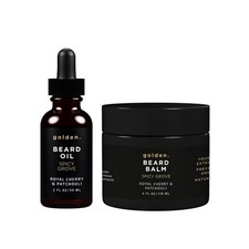 Golden Grooming Beard Bundle for Black Men Natural Beard Growth Kit with Sh...