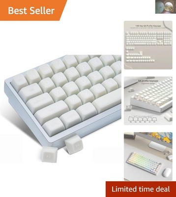 Translucent White Jade Keycap Set - SA Profile 140-Key for Cherry MX Keyboards