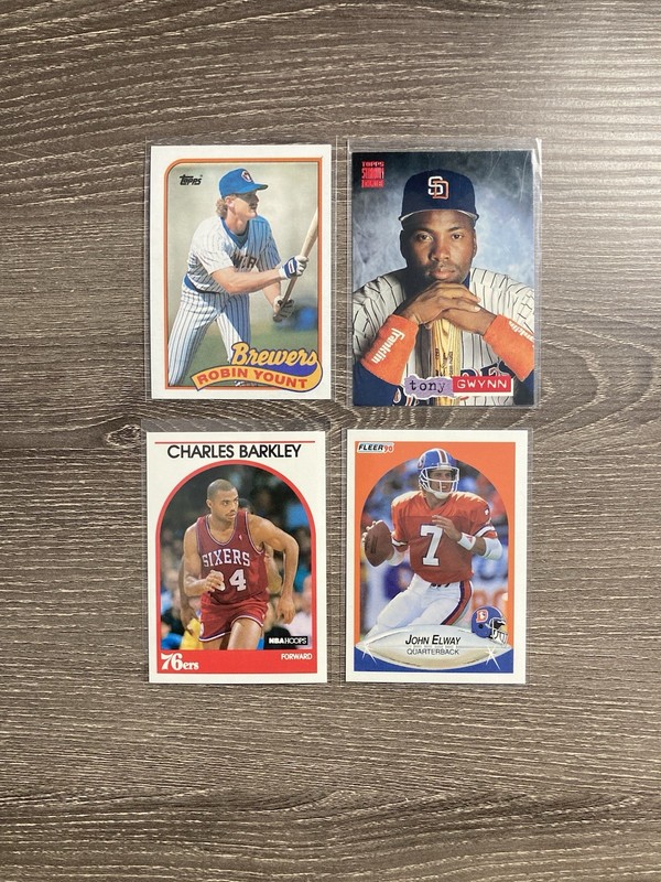Lot 100 HOF Cards No Duplicates Vintage. MLB, NFL, NBA