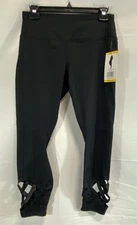 Active Life Womens Black Solid Nylon Spandex Leggings Pants Medium