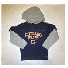NFL Team Apparel Chicago Bears Pullover Hoodie Navy/Gray, L 10/12