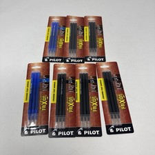 Pilot FriXion Ball Erasable Gel Ink Refills Lot of 7 Black Blue Fine 0.7mm