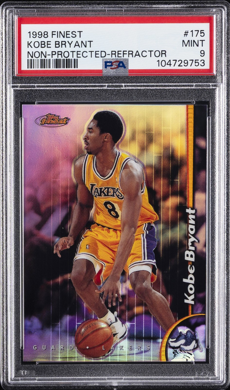 1998 FINEST NON-PROTECTED-REFRACTOR #175 KOBE BRYANT PSA 9