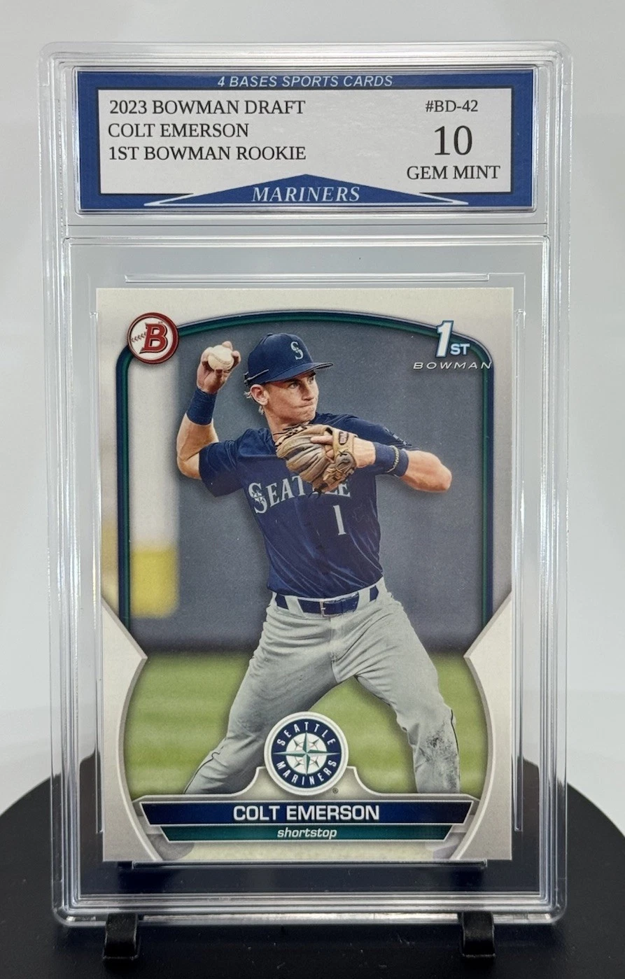 2023 Bowman Draft Colt Emerson Mariners Rookie Prospect Card #BD-42 Gem Mint 10