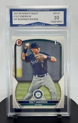 2023 Bowman Draft Colt Emerson Mariners Rookie Prospect Card #BD-42 Gem Mint 10