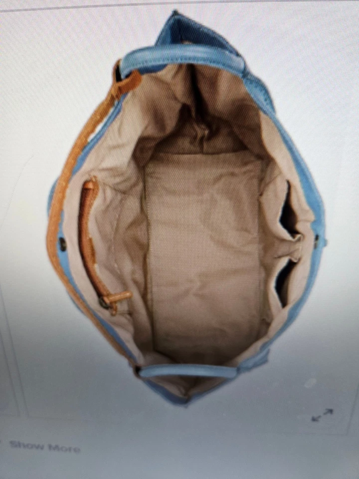 SAK LOS FELIZ 软质供应皮革懒人 HOBO 托特包海洋蓝色大号 * * 全新带标签 * — 第 4/4 张图片