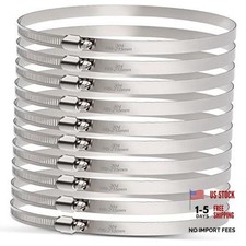 Large Hose Clamps, 10 Pack 8 Inch Stainless Steel Hose Clamps 8"-10pcs