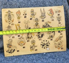 Rzadka tablica błyskowa "Phil Sims" Tatuażysta 15x20 Świetna oryginalna sztuka podpisana