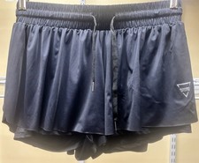 Unbranded Black Elastic Waist Layered Running Gym Shorts Women's Size Large New