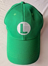 Luigi Cosplay Baseball Cap   Super Mario Bros. Green Embroidered Hat
