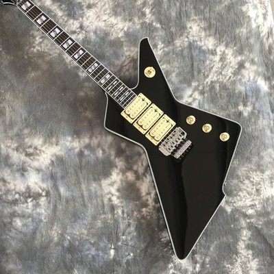 Piano Black Explor Electric Guitar Floyd Rose Chrome Part 6 String HHH Pickup