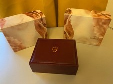 Vintage Tudor Watch Box Set,  Burgundy Lizard Grain Leatherette - 1970s/80s.