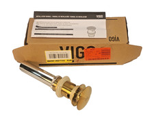 VIGO VG16002MG Bathroom Sink Pop-Up Drain Assembly with Overflow in Matte Gold