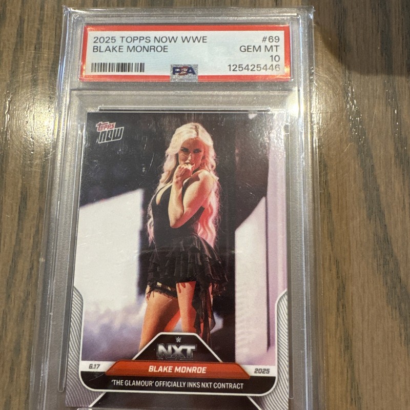2025 Topps Now WWE Wrestling #69 Blake Monroe Glamour Inks NXT Contract PSA 10