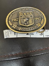 Bass Anglers Sportsman Society Belt Buckle 25th Anniversary 1992 Sport Fishing