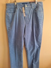 Talbots Corduroy Straight Leg High Waist Stretch Lt Blue Sz 10