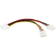 4-Pin Molex Splitter Cable Male to 2x Female IDE Power Extension Adapter 18AWG