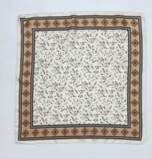 DELICATE women  s Silk Floral Accessory Scarf In White 26"/27" EX.COND