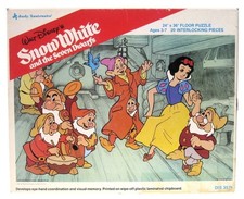 Vintage Judy Instructo Disney Snow White Seven Dwarfs Lg Floor Puzzle Complete
