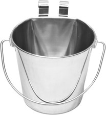 Stainless Steel Hanging Bucket for Pets - 1 Quart Durable Utility Pail