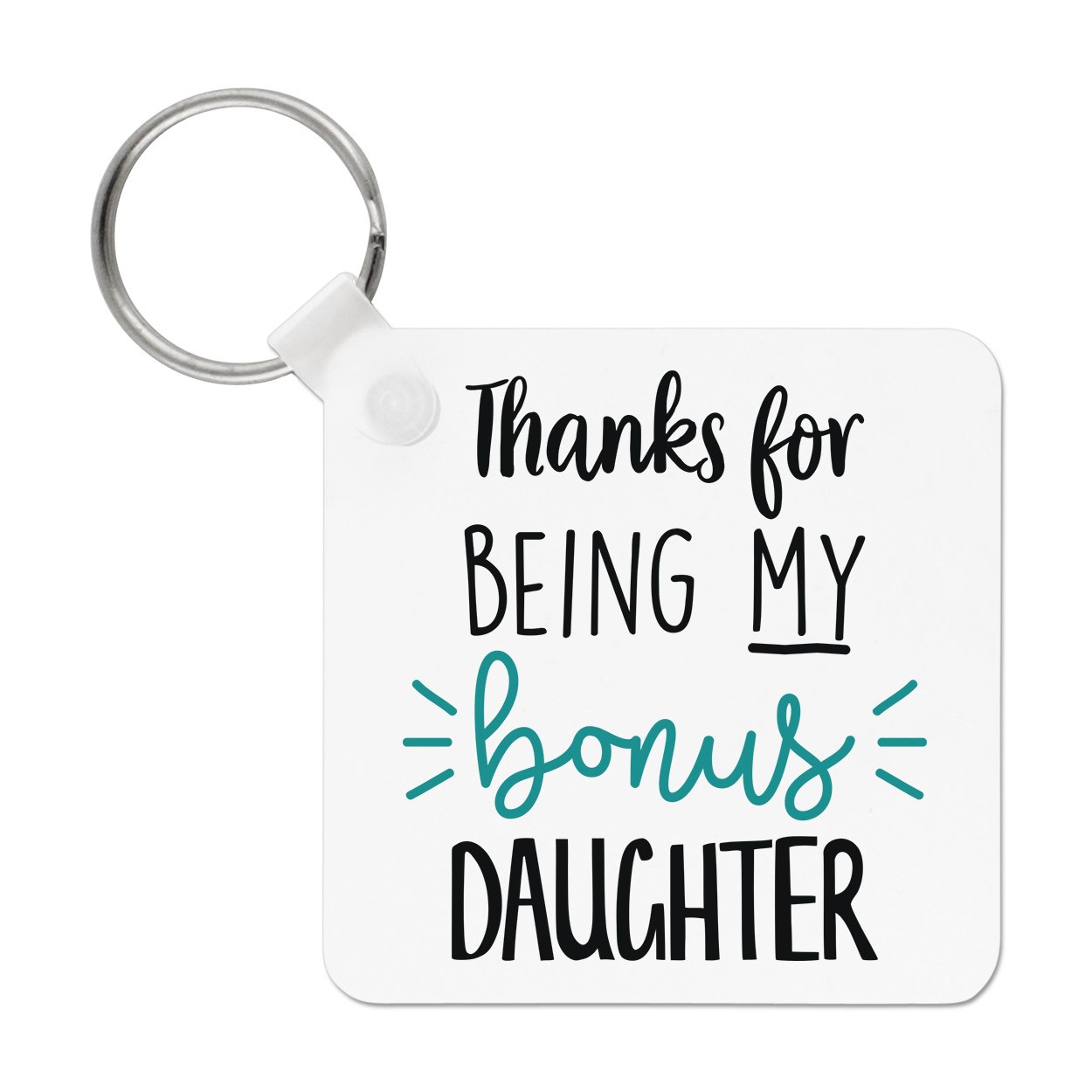 Thanks For Being My Bonus Daughter Keyring Key Chain Funny Step Best Awesome