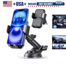 3-in-1 Car Phone Holder 122 LBS Strongest Suction  Stable Clamp Arm 360  A...