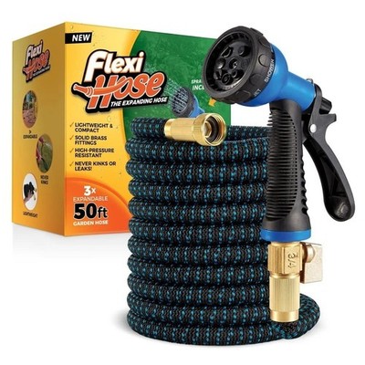 Flexi Hose Expandable Garden Hose with 8 Function Nozzle, 50FT - Lightweight Ret