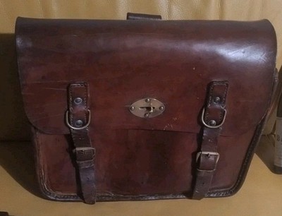 SIP Cartella Tracolla POSTINA Leder Old Italian Postman Bag 1960 ORIGINAL
