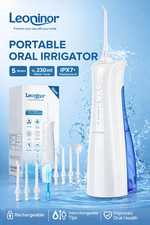 Leonimor Cordless Water Flosser Oral Irrigator 230ml Tank 5 Modes IPX7 USB