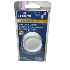 New! LEVITON Push ON/OFF Single Pole White Light Dimmer No. 6681-W, 600W