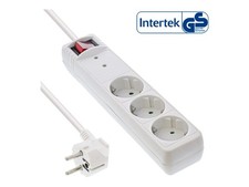 InLine Multi-Outlet 3x Shucko with Network Switch Protection White 1.5m 16431Q
